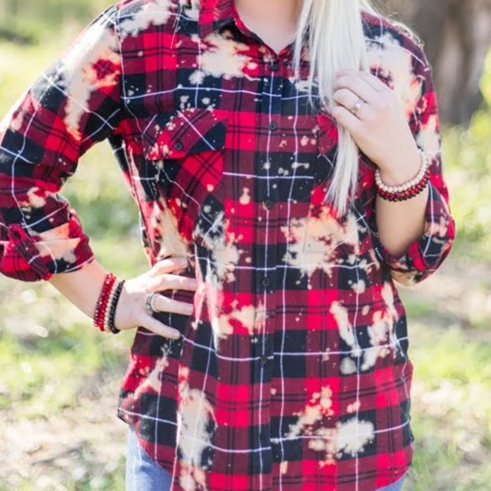 Acid Wash Flannel Shirt